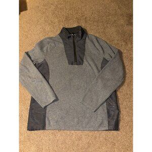 DEFECT Calvin Klein Men’s Quarter Zip Pullover Gray Sweater Size Large Cotton